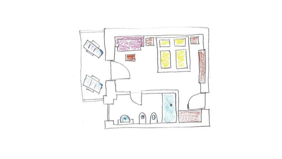 Doppelzimmer Dolomit - Skizze